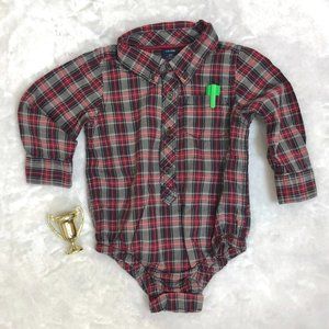 Plaid Baby Gap button down long sleeve onesie